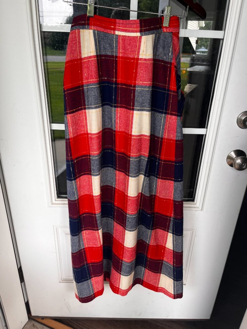 Vintage Pendleton Wool Plaid Maxi Wrap Front Skirt - Size 10 - Picture 2 of 9